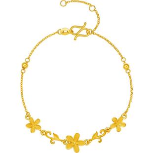 周六福黄金计价足金情系杏花蜜语手链公主嫁期指南系列新年礼物