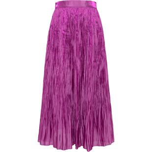 EP雅莹2025春季新款女装 高腰显瘦a字褶艺裙子长款半身裙3419A