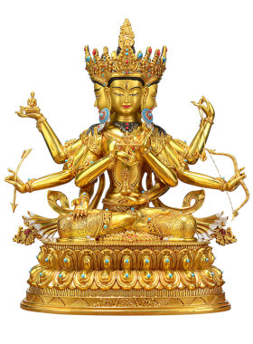 鎏金尊胜佛母铜像铜器装饰摆件