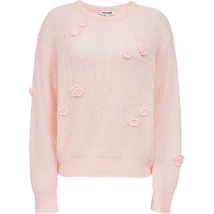 Vero Moda针织衫2025秋冬新款含绵羊毛马海毛花朵上衣325324004