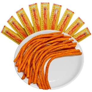 朱志远一根筋辣条超长豆角干8090怀旧麻辣面筋零食解馋素牛筋小吃