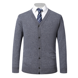 金兔羊毛衫男100%羊毛加厚半高领针织衫中老年宽松提花爸爸装毛衣