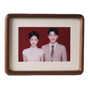 海马体登记红底照6 7 8寸结婚证圆角相框挂墙打印证件照片摆台