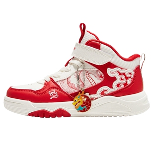 特步童鞋儿童板鞋男童春季新款耐磨高帮防风幼小童宝宝休闲运动鞋