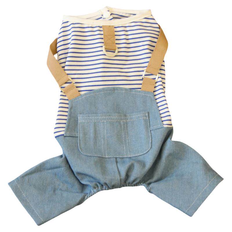 狗狗衣服春夏装帅气牛仔四腿裤比熊泰迪衣服纯棉宠物衣服狗四脚衣