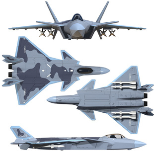 1/72宝星迪歼20飞机模型拼装积木战斗机仿真收藏饰品手办摆件玩具