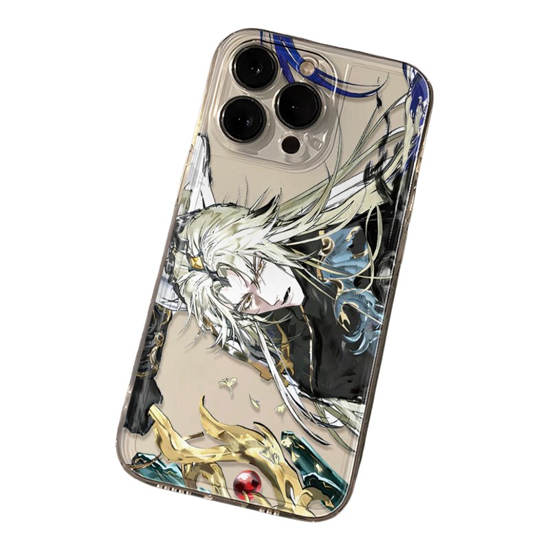 动漫iPhone15真我GT8PRO苹果17创意一加13T透明软12ProMax小众14PRO适用16PLUS手机壳黄发李信问心剑墨染江湖