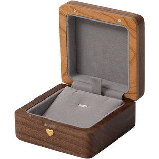 梵瀚 黑胡桃木吊坠项链盒定制求婚告白礼物高档精致手链子收纳盒