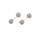 双头水钻免耳堵s925银螺纹防过敏养耳洞耳骨钉耳环气质高级感耳饰