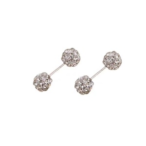 双头水钻免耳堵s925银螺纹防过敏养耳洞耳骨钉耳环气质高级感耳饰