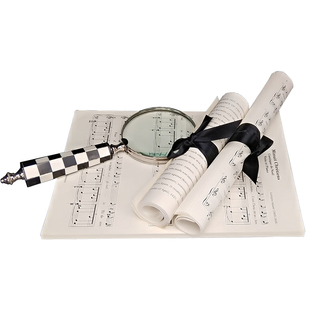 北欧创意英文乐谱书卷道具样板房间书房摆设现代软装饰品道具摆件