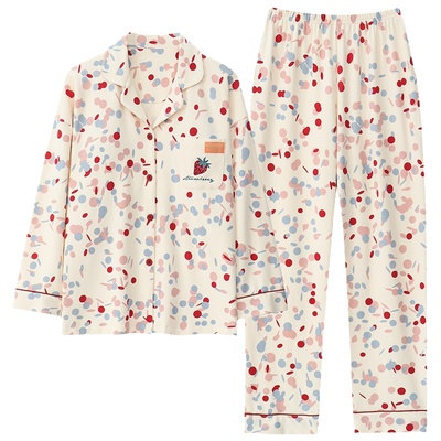 【浪莎】官方正品纯棉长袖睡衣女