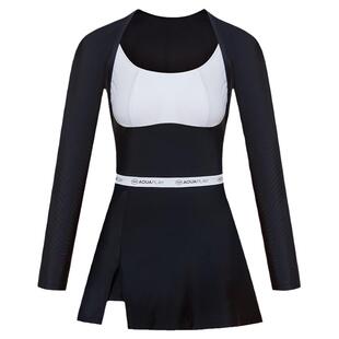 AquaPlay连体泳衣女长袖防晒成人泡温泉游泳衣女款游泳馆专业泳装