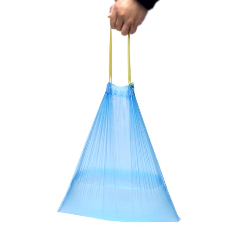 e洁自动收口抽绳垃圾袋加厚不脏手清洁袋办公室用中号超大号家用