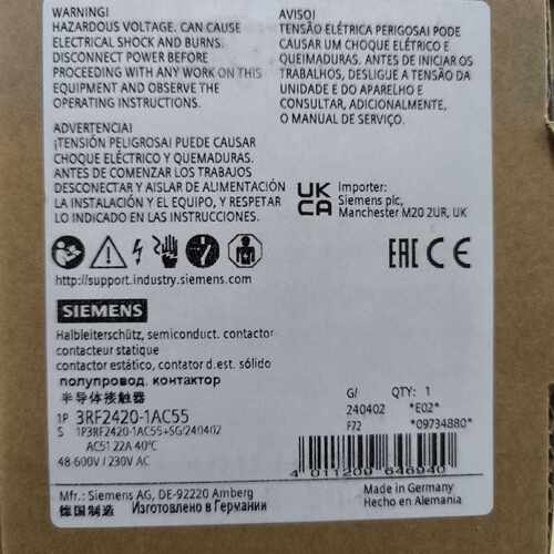 议价3RF2420-1AC55半导体接触器全新原装正品现货