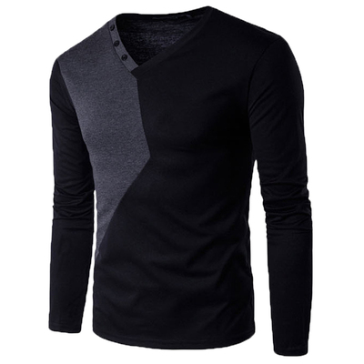 新款纯棉男士长袖T恤加绒上衣