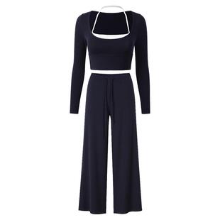 耐吉奥瑜伽服套装女带胸垫高级感运动穿搭普拉提健身长袖阔腿长裤