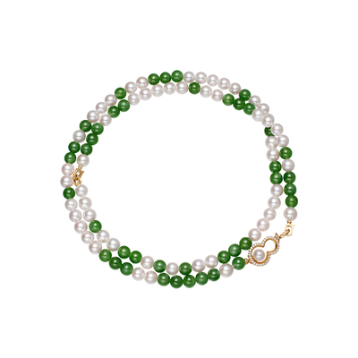 LynnHaven麟玟Akoya葫芦扣双层链