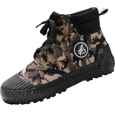 3537冬季加绒加厚解放鞋保暖防滑劳保棉鞋男女工地防寒高帮迷彩鞋