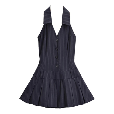 怪力酱美式辣妹挂脖绝美连衣裙