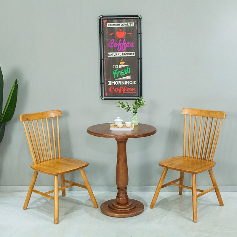 复古做旧实木茶几小圆桌方桌美式木餐桌酒店咖啡厅桌椅组合