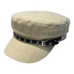 英伦复古金属扣海军平顶帽女款春秋显脸小鸭舌帽百搭报童帽画家帽