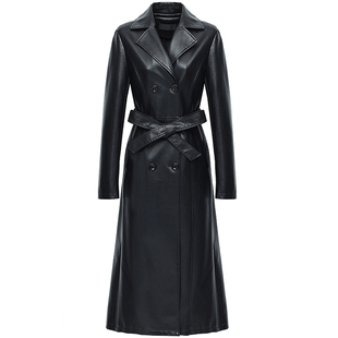 真皮皮衣女中长款加棉皮风衣秋冬新款绵羊皮大衣显瘦毛领皮草外套