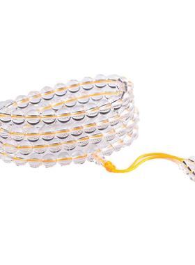 天然白色透明水晶晶西缘情侣手链