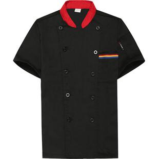 餐厅厨师工作服短袖女夏季透气酒店饭店餐饮厨房工衣服装冬季长袖