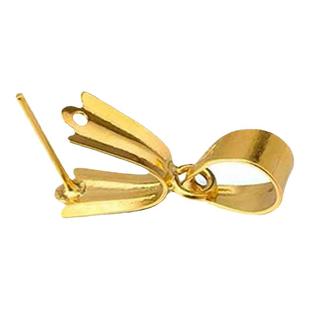 18k金玉坠夹扣瓜子扣项链吊坠扣子扣头玉扣翡翠扣万能佛玉扣配件