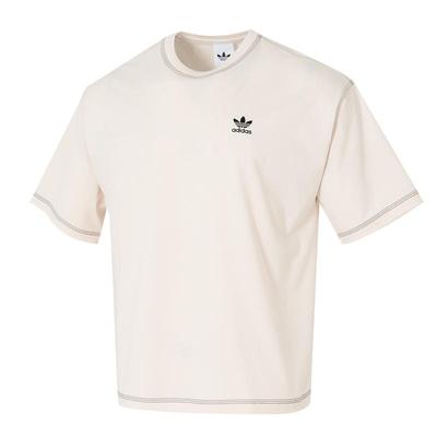 【自营】Adidas阿迪达斯短袖新款男装T恤休闲服健身浅米色训练服