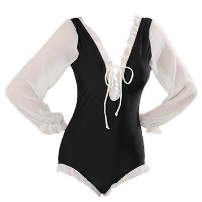 奥思鸟保守女连体显瘦泳衣遮肉