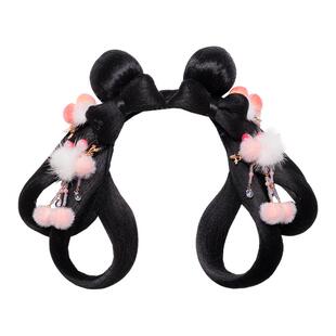 懒人发髻百搭演出发饰古风汉服假发头饰一体式毛茸茸少女可爱组合