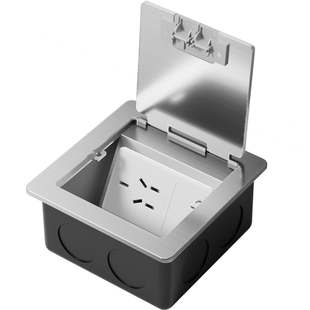 奥克斯嵌入式地插座隐藏式隐形插头不锈钢防水超薄五孔网络地插座