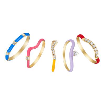 【博主同款】Cevol新奢钻石 Sweety系列k金彩色钻石戒指百搭女