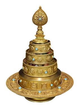 慧宝37供修曼扎盘B款纯铜曼茶盘