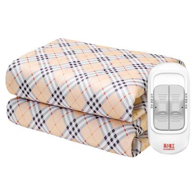 彩虹双人双控电热毯断电保护