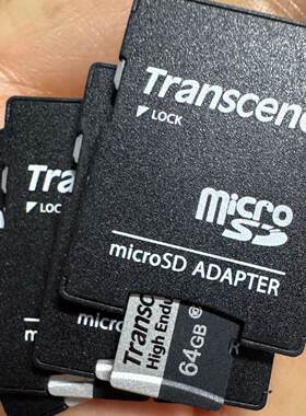 【请询价】创见64G内存卡，64GB容量microSD卡配SD卡套，适