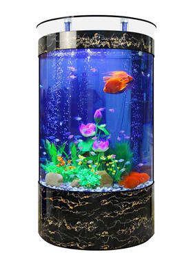 创海现代简约智能半圆家用金鱼缸客厅中大型玻璃懒人免换水水族箱
