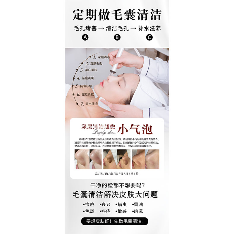 皮肤管理宣传海报毛囊清洁X展架