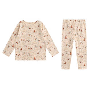 宝宝圣诞家居服秋衣秋裤秋冬打底内衣套装睡衣A类无骨男童女童ks