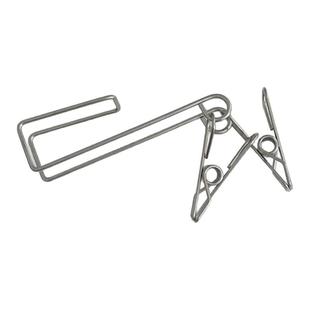 日式不锈钢夹子柜门挂钩厨房手套收纳夹抹布海绵擦夹隔板用挂架