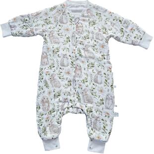 安旦婴儿分腿睡袋秋冬宝宝纱布夹棉防踢被儿童睡袋