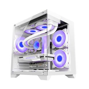 积至EVESKY 海景房MINI电脑机箱台式主机m-atx白色侧透暴风雪S920