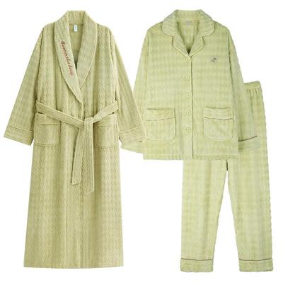 轩靓冬季法兰绒三件套睡衣