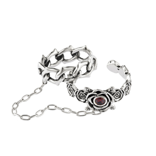 ROCKRIDE 玫瑰珍宝戒指 纯银开口个性女欧美复古礼物潮流送女友