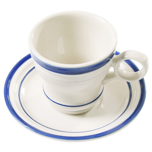 DEARYOU日本进口studio m杯子蓝条纹复古陶瓷咖啡杯法式下午茶杯