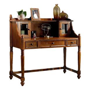 美式实木梳妆台小户型欧式翻盖ins化妆台卧室化妆桌书桌一体