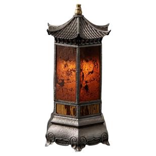 归鸿古篱岩石六方灯茶室烛台氛围灯高级感茶桌摆件布置灯复古香炉