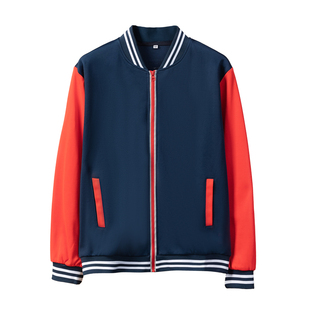 初中学生校服套装高中学校运动会丙红色棒球服外套外衣男女同款装